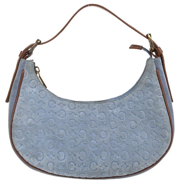 Celine Light Blue Suede Macadam Handbag CE00/14 XX50148 - Picture 1 of 8